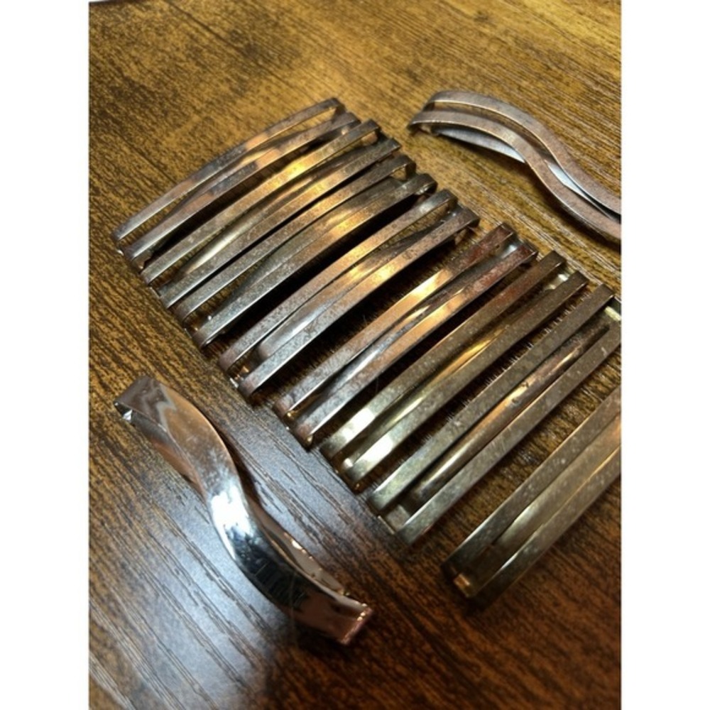 Vintage Goody Stay Tight Metal Barrettes‎ 2.5" Silver Gold qty: 9 #902 1982